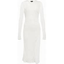 Tom Ford, Crepe Jersey Midi Dress, Women, White, US 6, Dresses, Viscose