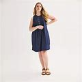 Plus Size Sonoma Goods For Life® Sleeveless Pintuck Dress, Women's, Size: 3XL, Dark Blue