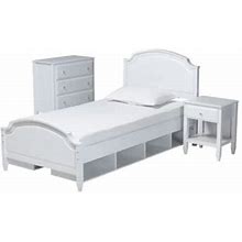 Baxton Studio Elise Classic And Transitional White Finished Wood Twin Size 3-Piece Bedroom Set