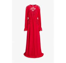 Zuhair Murad Lace-Paneled Silk-Crepe Gown - Women - Red Dresses - FR 42