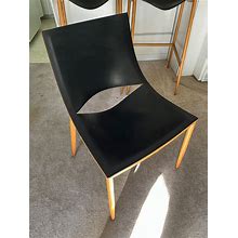 Sloane Chair - Leather & Teak - Needs Repair (Modloft Furniture)