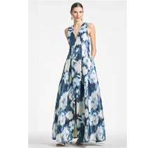 Sachin & Babi Brooke Gown - Blue Ikat Floral - Size 0