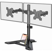MOUNT PRO Dual Monitor Stand - Free Standing Full Motion Monitor Desk Mount Fits 2 Screens Up To 27 Inches,17.6Lbs With Height Adjustable, Swivel,