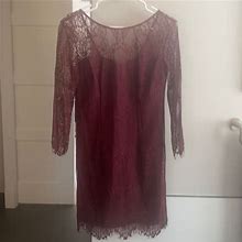 Bb Dakota Dresses | Short, Wine Colored Lace Cocktail Dress | Color: Red | Size: 6