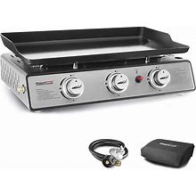Royal Gourmet PD1301S Portable 24-Inch 3-Burner Table Top Gas Grill Griddle With