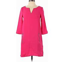H&M Casual Dress - Shift: Pink Solid Dresses - Women's Size 4