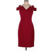 White House Black Market Casual Dress - Sheath: Burgundy Solid Dresses - Women's Size 6