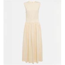 Toteme, Cotton Jersey Midi Dress, Women, White, XL, Dresses