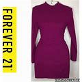Forever 21 Dresses | Forever21 | High Neck Bodycon Long Sleeve Dressm | Color: Purple | Size: M