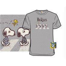 T-Shirt- Mens The Beagles Beatles Parody Snoopy Peanuts Charlie Brown
