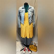 Old Navy Dresses | Yellow Dress With Flower Pattern | Color: Red/Yellow | Size: L