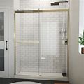 Dreamline Sapphire-V 56-60 in. W X 76 in. H Bypass Shower Door In Brushed Gold And Clear Glass