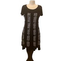 R&M Richards Petite Dress - Size 10P Black W/ Iridescent Beaded