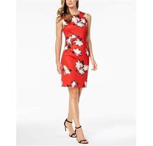 Calvin Klein Floral-Print Scuba Sheath Dress Woman 8 / 10 /12 Msrp$134