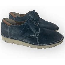 Roan Shoes | Roan Bed Stu Mens Heaton Oxford, Sz 10 Casual Distressed Slate Gray Leather Shoe | Color: Blue/Gray/White | Size: 10
