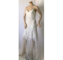 Sue Wong Embroidered & Long Lace Ivory Dress (Size 6) - Msrp $458.00