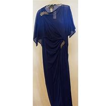 Alex Evenings Mother Of The Bride Gown & Cape Deep Royal Blue Size 8
