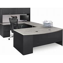 Carbon U-Desk With Hutch 72"Wx105"D