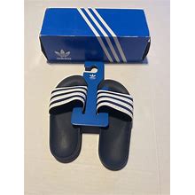 Adidas Adilette Slide Sandals Beach Flip Flops G16220 Mens Size 4 Navy White. Adidas. Blue. Sandals.