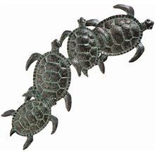 Galapagos Turtle Wall Art, Black/Green/Metal, Sculptures & Statues, By Southern Enterprises