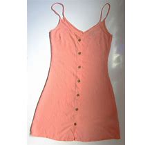 H&M Salmon Pink Button Down Summer Dress - Women Size 3XS (24 Inch Waist)