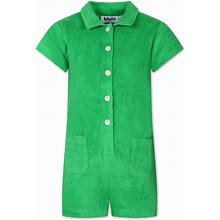 Molo - Angelique Terry-Cloth Jumpsuit - Kids - Polyester/Cotton - 128 - Green