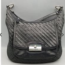 Coach Bags | Coach Kristin Woven Leather Bag | Color: Black/Silver | Size: Os