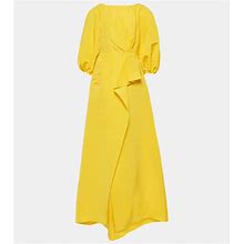 Carolina Herrera, Draped Silk Maxi Dress, Women, Yellow, US 2, Dresses
