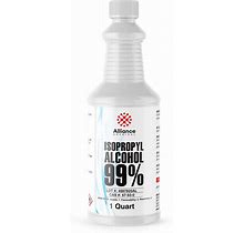Isopropyl Alcohol 99% -1 Quart W/Reusable Leak And Evaporation Proof Seal - 32 FL Oz - High Purity Concentrated Rubbing Alcohol - Alliance Chemical