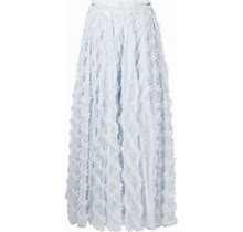 Needle & Thread - Florence Ruffled Full Skirt - Women - Polyester - 16 - Blue