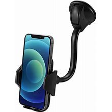 LAX Gadgets Cup Holder Phone Mount For iPhone 13, Samsung Galaxy S20, GPS Devices - Black