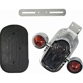 Tombstone Taillight / Smoked Lens Red Turn Signals / Chrome SHIPS FROM USA