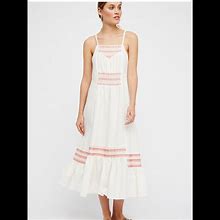 Free People Dresses | Free People Cream Combo Another Love Smocked Dress | Color: Cream | Size: Xs