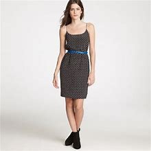J. Crew Dresses | Black And Cream Silk Polka Dot Dress Knee Length | Color: Black/Tan | Size: 4