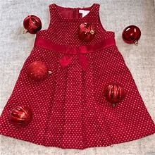 Wool Janie And Jack Christmas Red Sparkle Sweater Holiday Party Dress With Bow