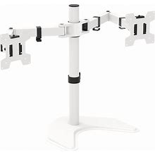 WALI Dual Monitor Stand, Free Standing Desk Mount For 2 Monitors Up To 27 Inch, 22 Lbs. Weight Capacity Per Arm, Fully Adjustable With Max Mounting