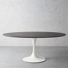 Tulip Oval Dining Table, Drifted Ebony, White Base | Williams Sonoma
