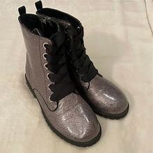 Circus By Sam Edelman Womens Taupe Glitter Round Toe Lace Up Combat Boot Size 5