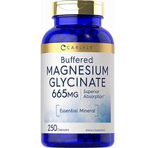 Magnesium Glycinate Capsules | 665Mg | 250 Count | Buffered | By Carlyle