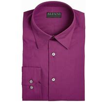 New Mens Alfani Alfatech Slim Fit Berry Stretch Dress Shirt XL 17-17 1/2 36/37
