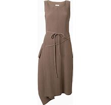 Goen.J - Asymmetric Drape Shift Dress - Women - Polyester - M - Brown