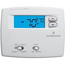 White-Rodgers 1F89-0211 Dual Powered Non Programmable Heat Pump Digital Thermostat - White