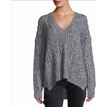 Vince Sweaters | Vince Cable Knit Chunky V Neck Sweater Top | Color: Gray | Size: Xs