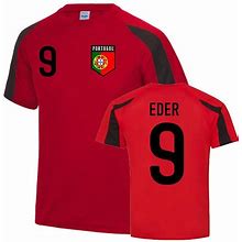 Uksoccershop Eder Portugal Sports Training Jersey (Red-Black) Red/Black LB (9-11 Years)