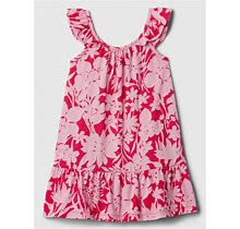 Gap Factory Babygap Print Flutter Dress Pink Hibiscus Size 6-12 m