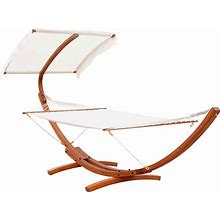 Outsunny Arc Hammock 2-Person Outdoor With Canopy Stand, Extra Wide Backyard Swing Chair, Relaxing - Aosom.Com