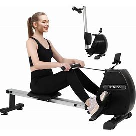 Magnetic Rowing Machine For Home, Fitness Rower Machine With 8 Level Resistance, Foldable Rowing Machine, 300Lb Weight Capacity