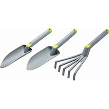 High Quality 16 in. Gardening Tool Set In Grey (3-Piece)