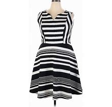 Torrid Casual Dress - Fit & Flare: Black Stripes Dresses - Women's Size 2X Plus
