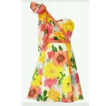 Coast Prom Dress Orange Floral Tiara Printed Debenhams - Size 12 UK/Size 10 US M